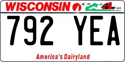WI license plate 792YEA