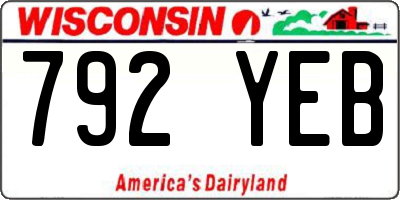 WI license plate 792YEB