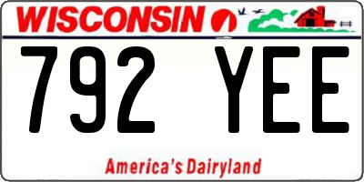WI license plate 792YEE