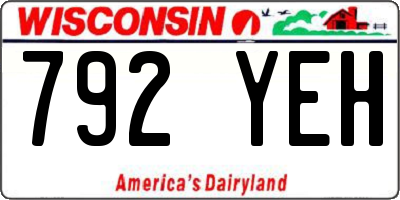 WI license plate 792YEH
