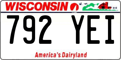 WI license plate 792YEI