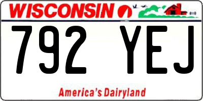 WI license plate 792YEJ