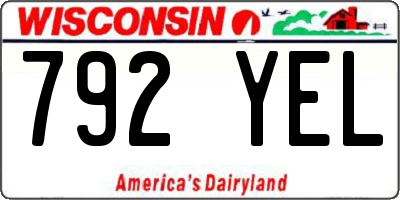 WI license plate 792YEL