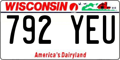 WI license plate 792YEU