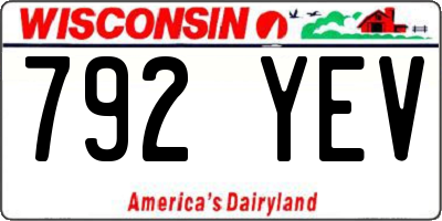 WI license plate 792YEV