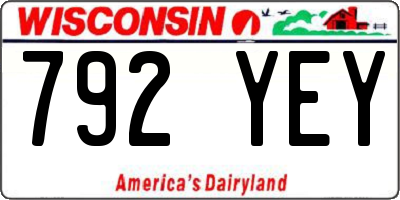 WI license plate 792YEY