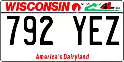 WI license plate 792YEZ