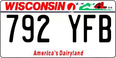 WI license plate 792YFB