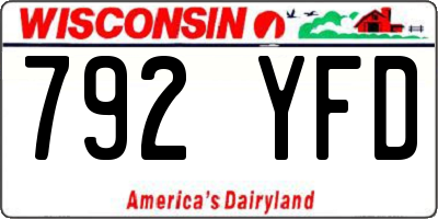 WI license plate 792YFD