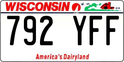 WI license plate 792YFF