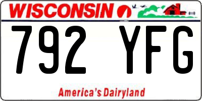 WI license plate 792YFG