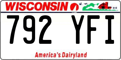 WI license plate 792YFI
