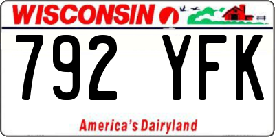 WI license plate 792YFK