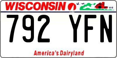 WI license plate 792YFN