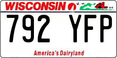 WI license plate 792YFP