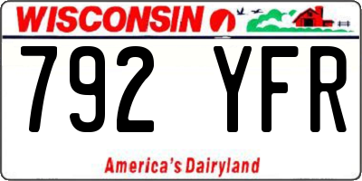 WI license plate 792YFR