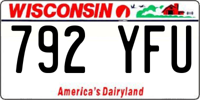 WI license plate 792YFU