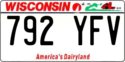 WI license plate 792YFV
