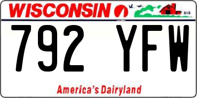 WI license plate 792YFW