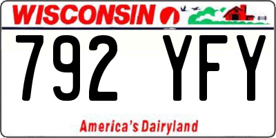 WI license plate 792YFY