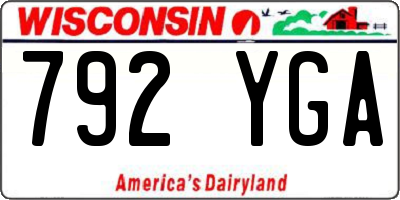 WI license plate 792YGA