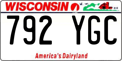 WI license plate 792YGC