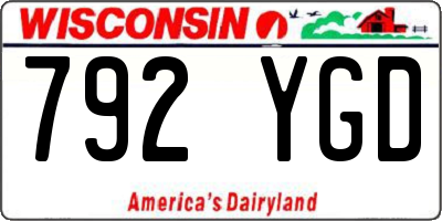 WI license plate 792YGD