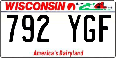 WI license plate 792YGF