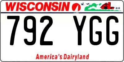 WI license plate 792YGG