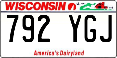 WI license plate 792YGJ