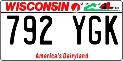WI license plate 792YGK