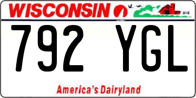 WI license plate 792YGL
