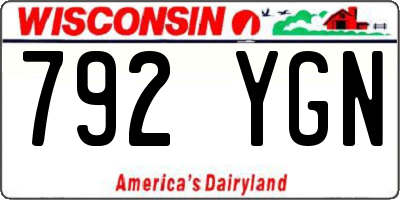 WI license plate 792YGN