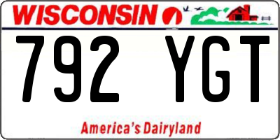 WI license plate 792YGT