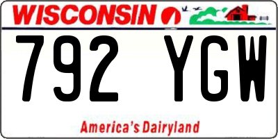 WI license plate 792YGW