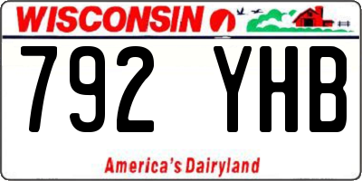 WI license plate 792YHB