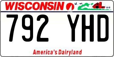 WI license plate 792YHD