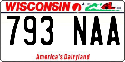 WI license plate 793NAA