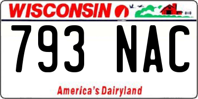 WI license plate 793NAC