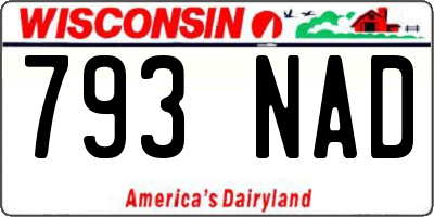 WI license plate 793NAD