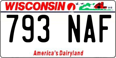 WI license plate 793NAF