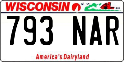 WI license plate 793NAR