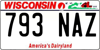 WI license plate 793NAZ