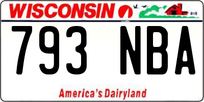 WI license plate 793NBA