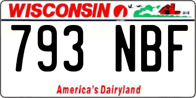 WI license plate 793NBF