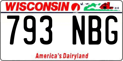 WI license plate 793NBG