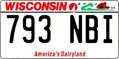 WI license plate 793NBI