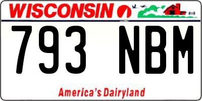 WI license plate 793NBM