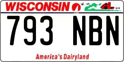 WI license plate 793NBN