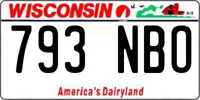 WI license plate 793NBO